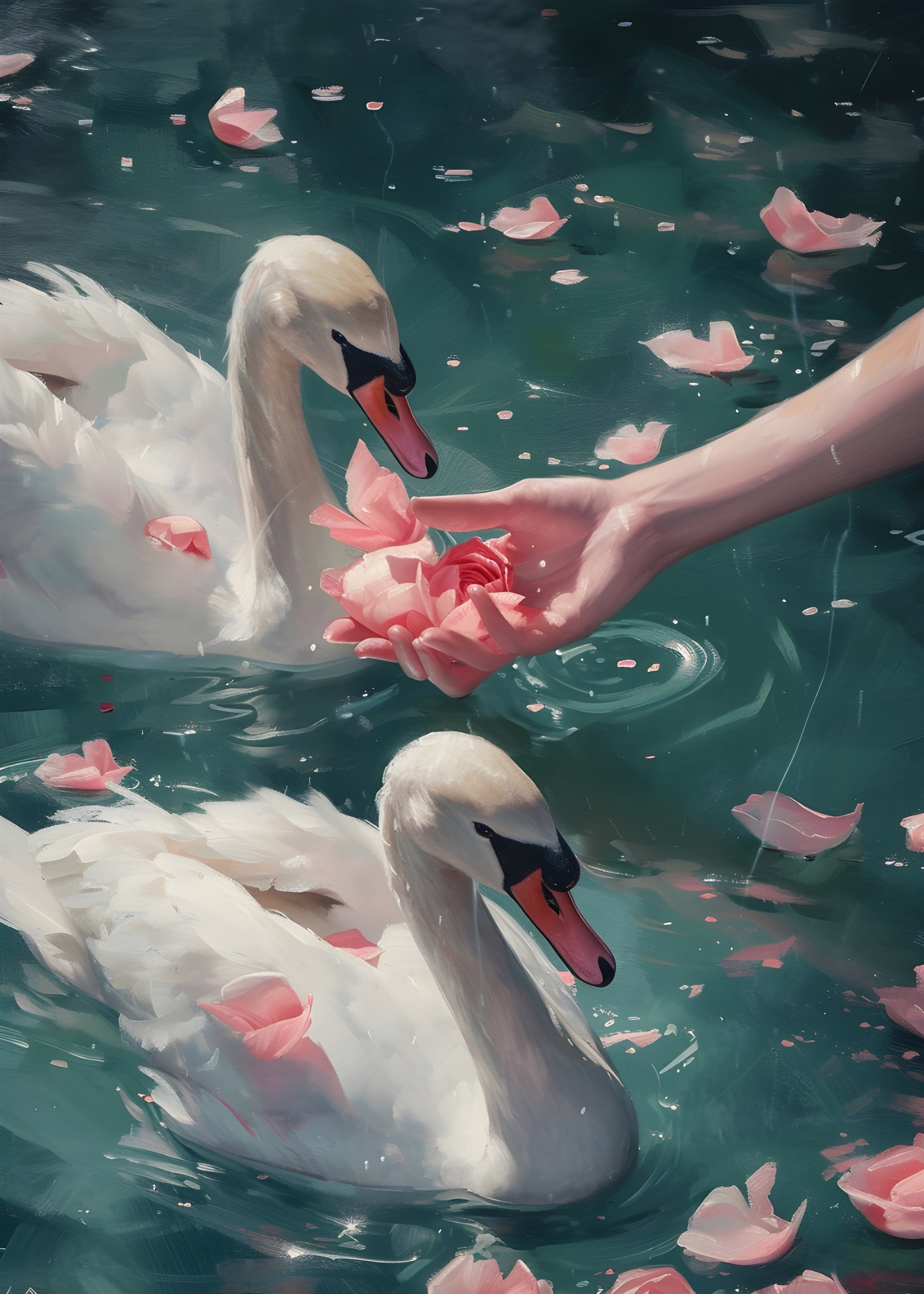 Cisnes y Petalos