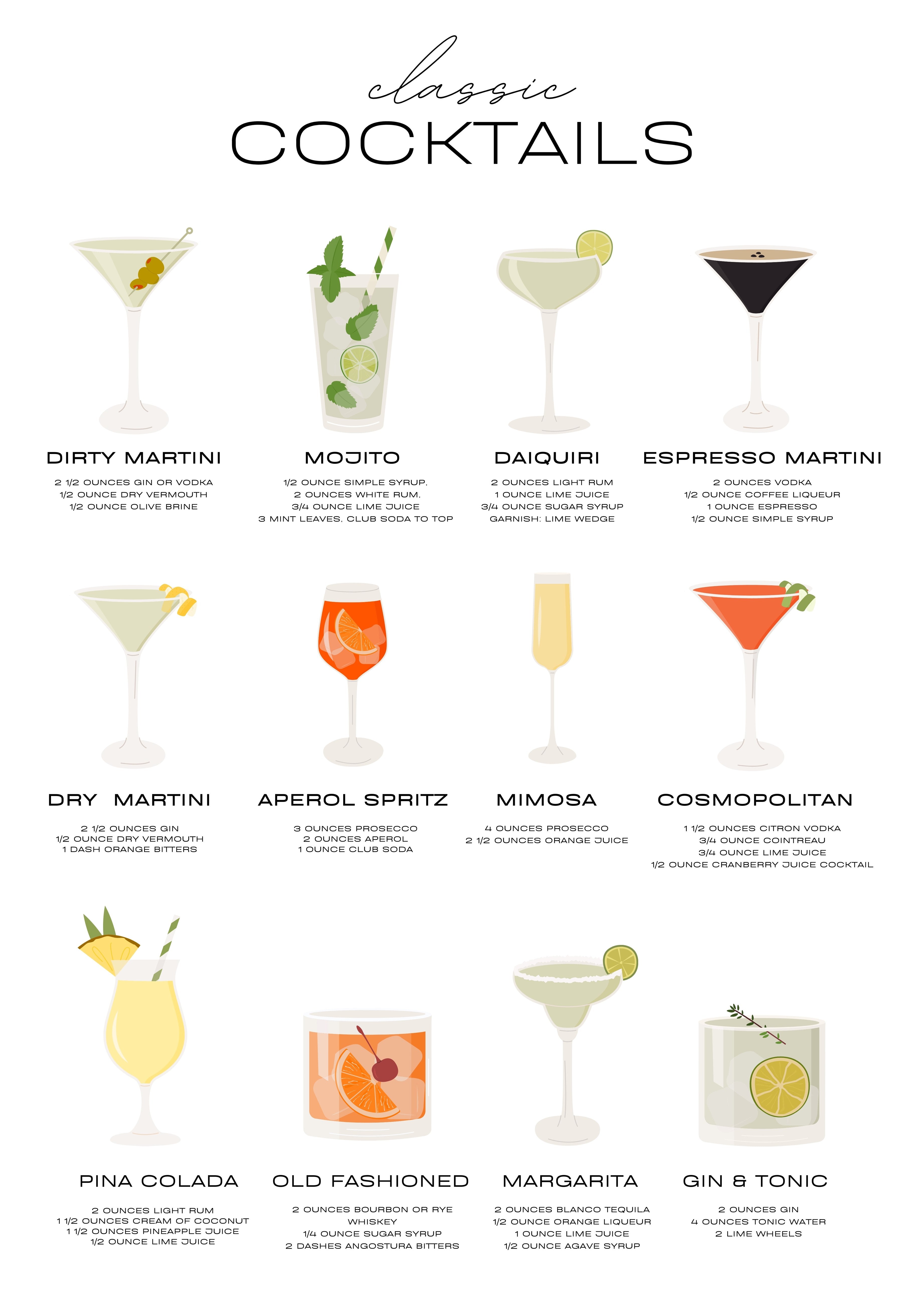 Clasic cocktails