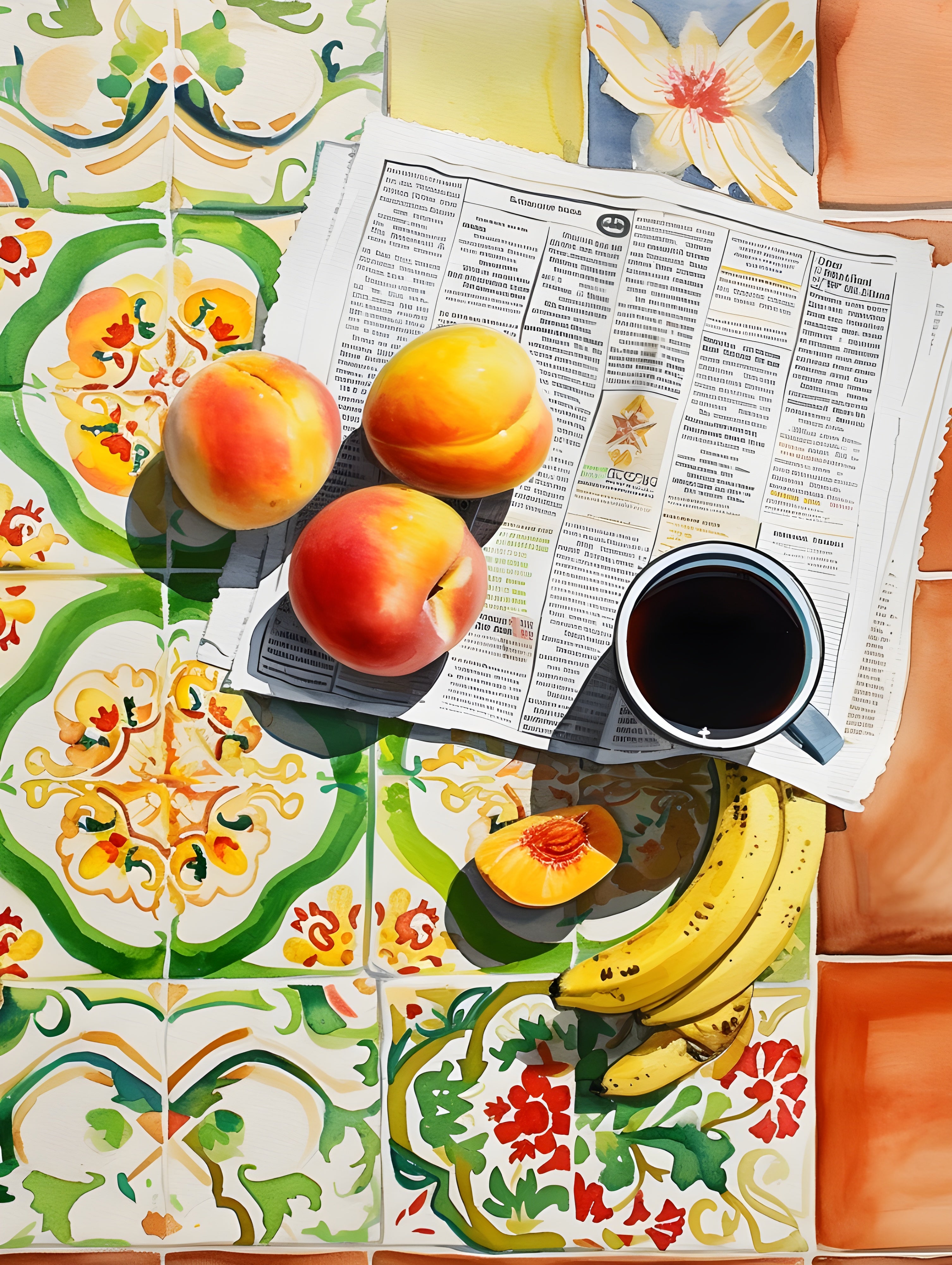 Duraznos y platanos