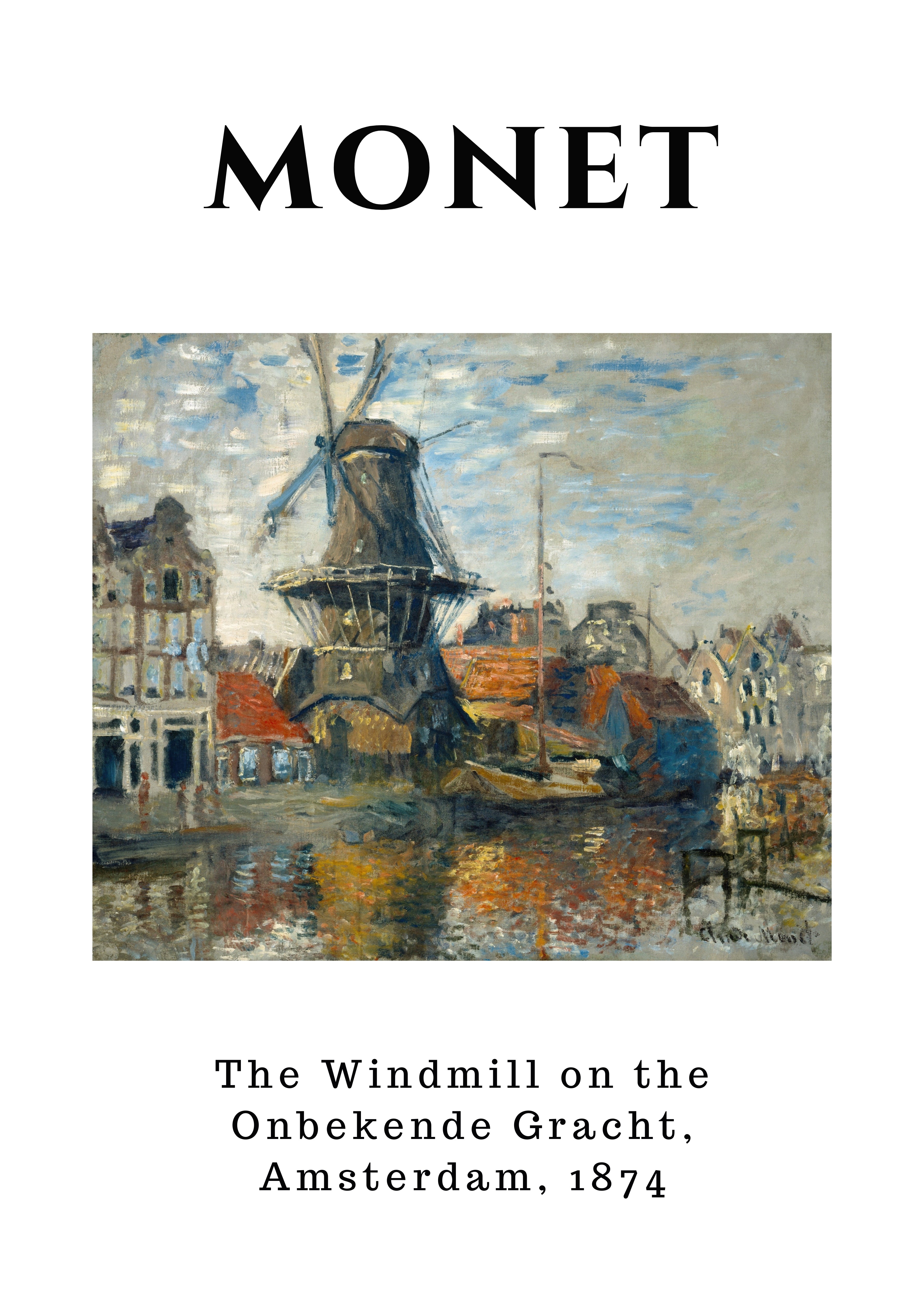 Monet - El molino de viento en el canal desconocido, Amsterdam