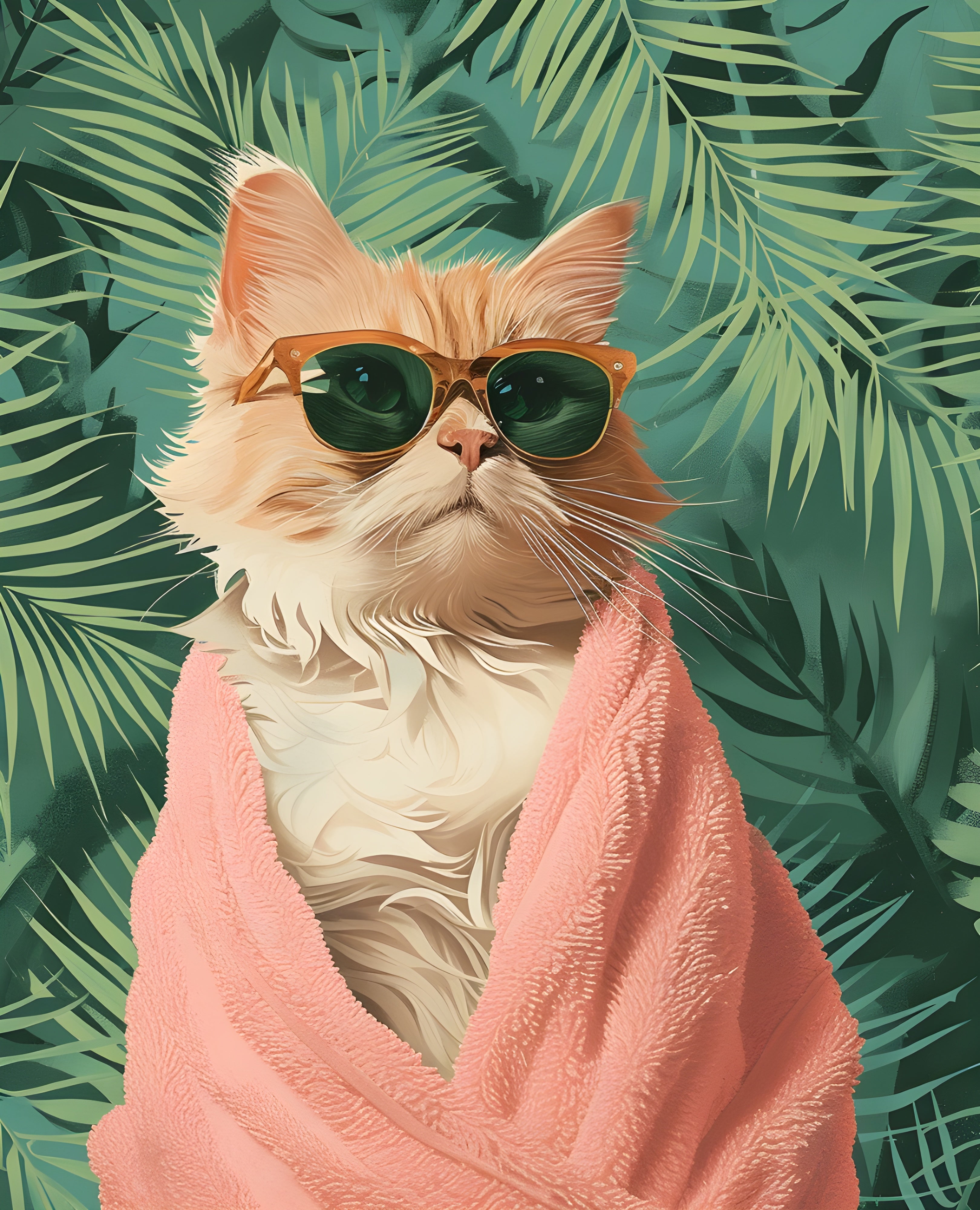 Gato en toalla