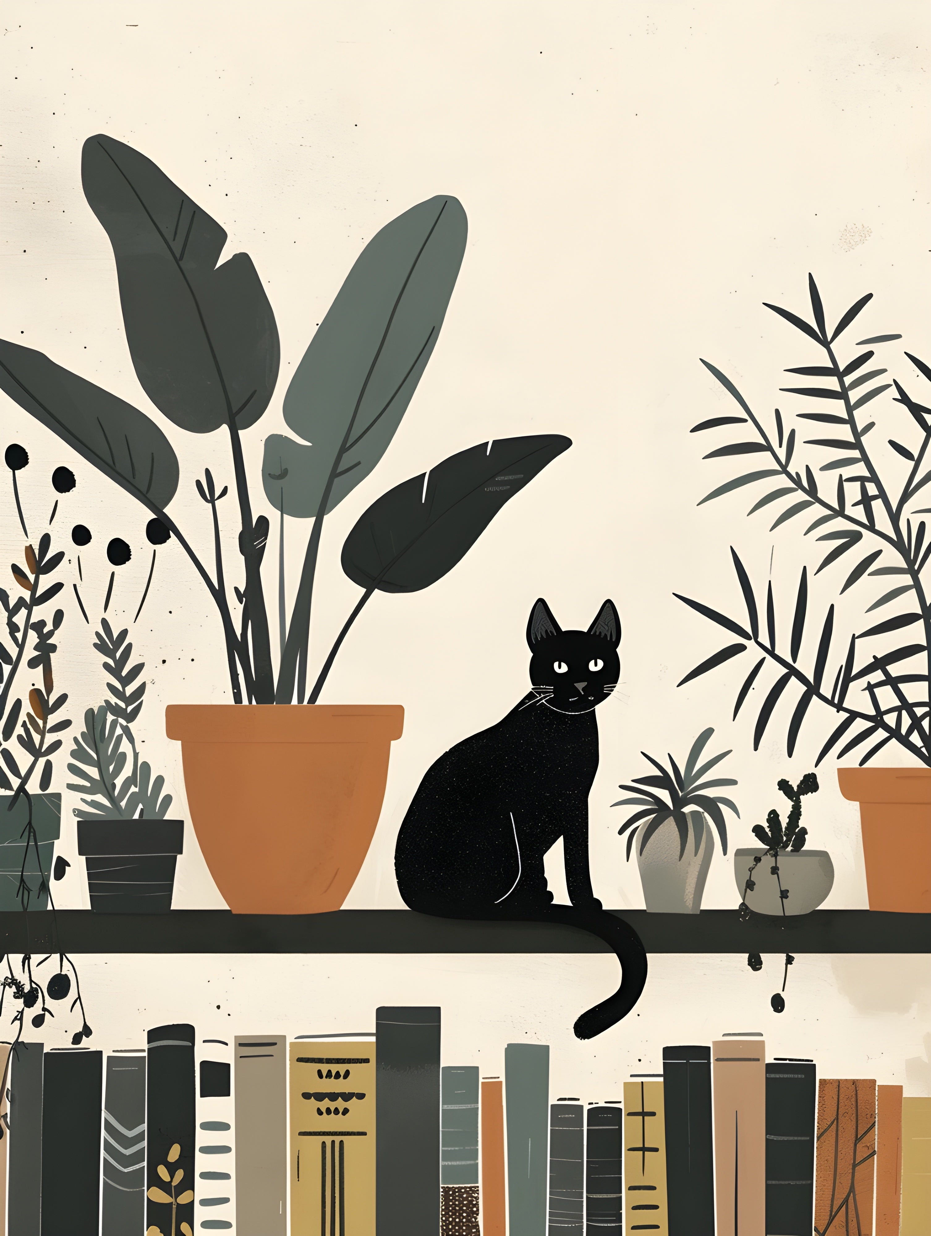 Gato y librero