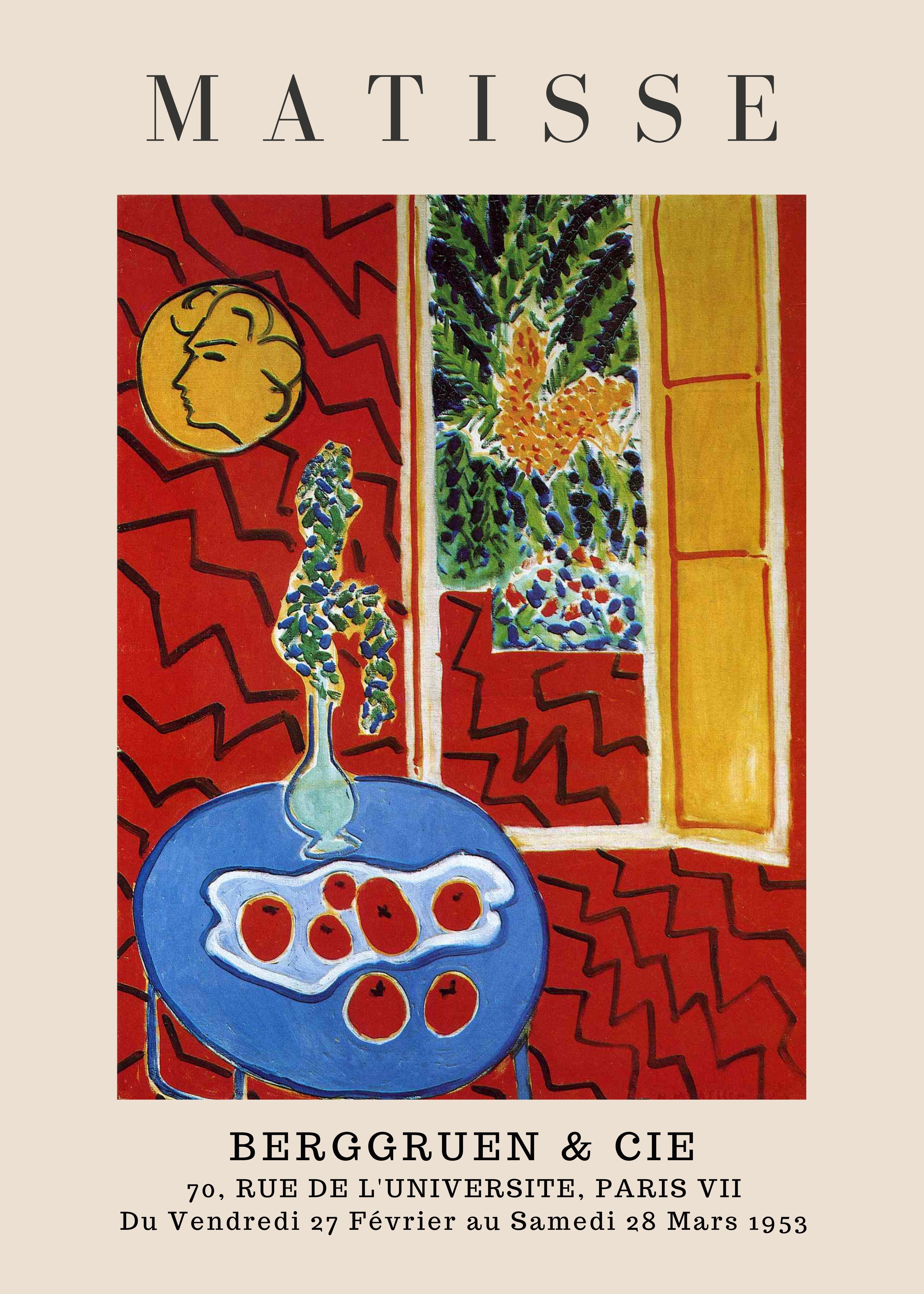 Matisse - Interior rojo, naturaleza muerta sobre una mesa azul