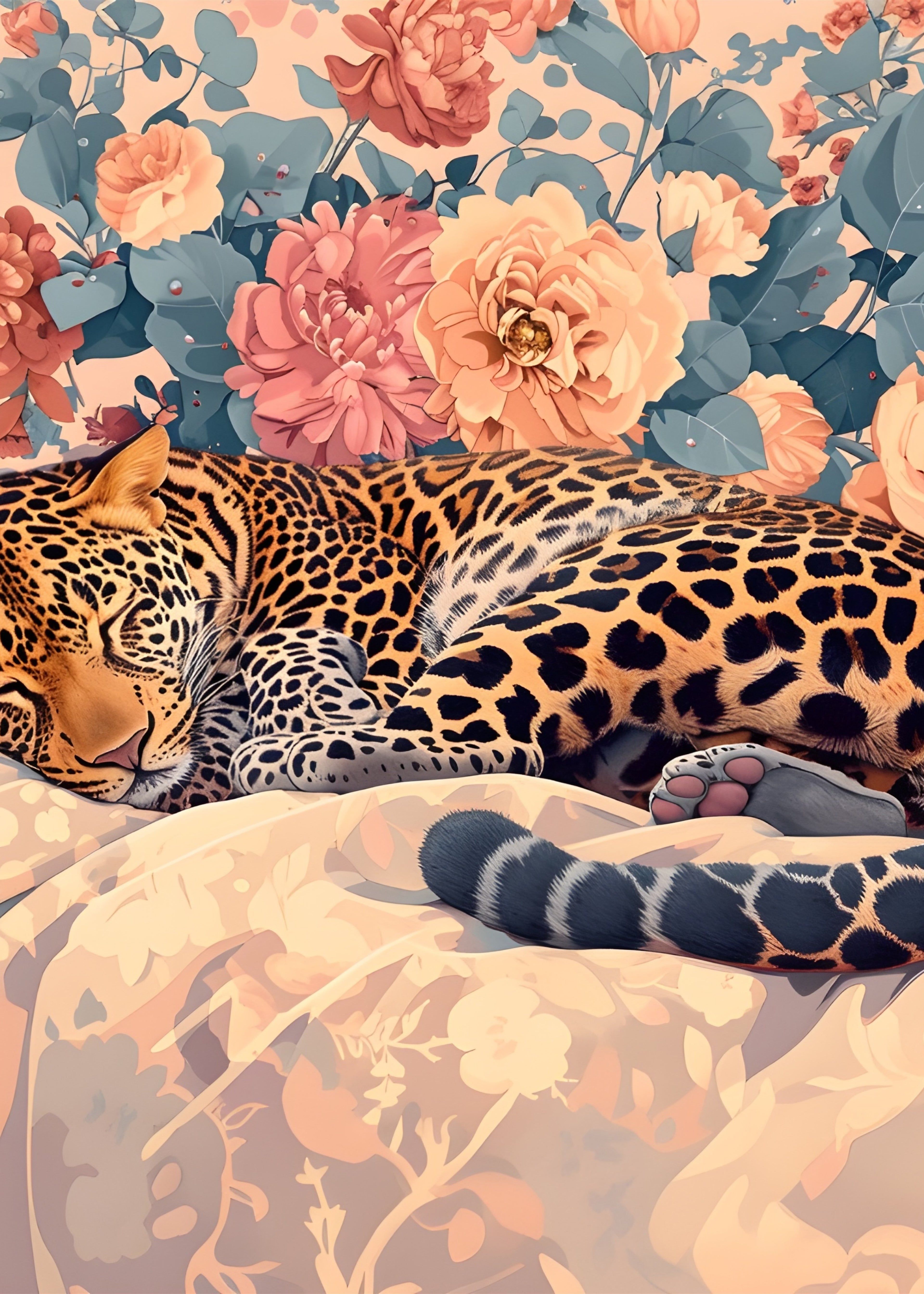 Jaguar y rosas