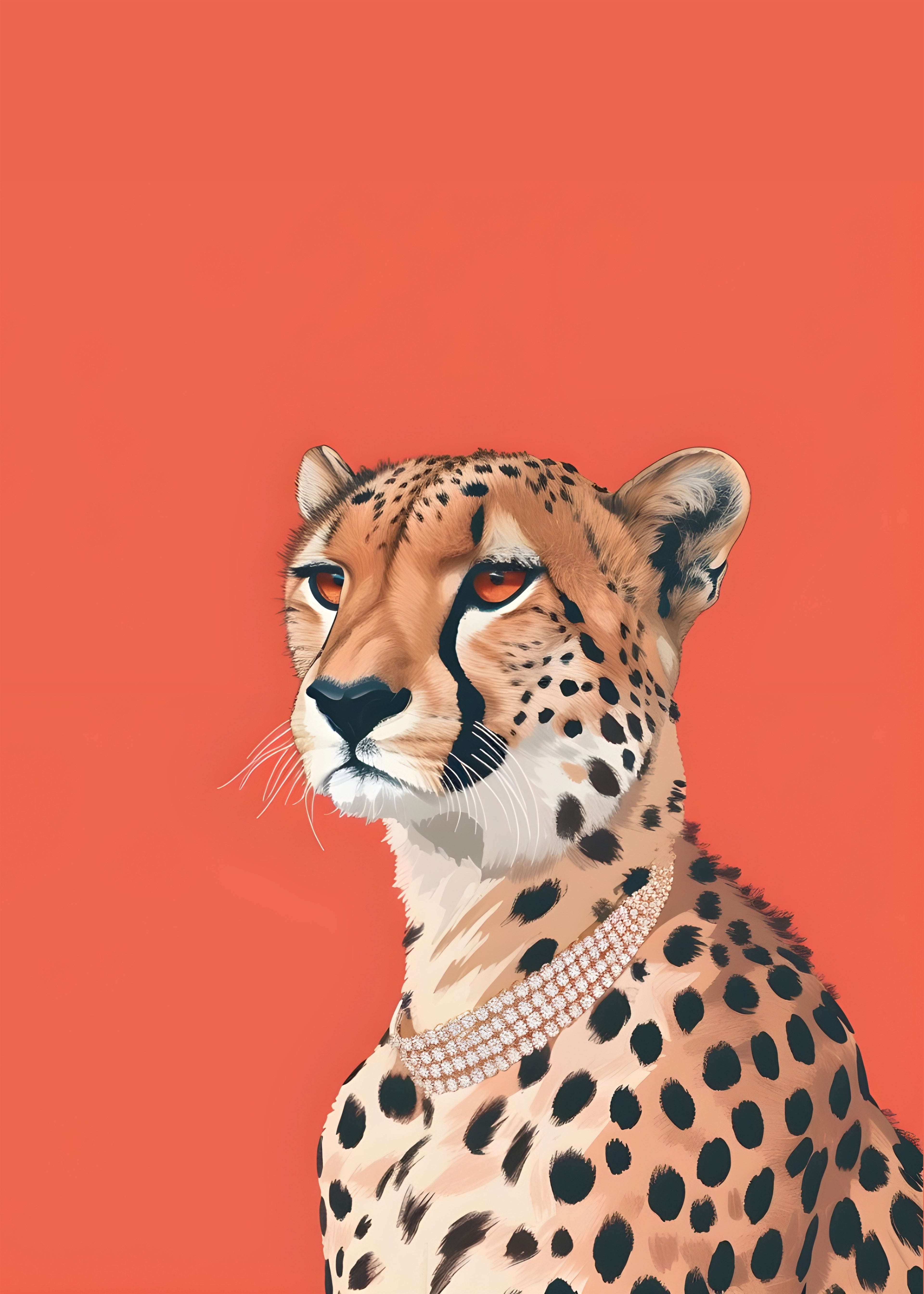 Leopardo y collar