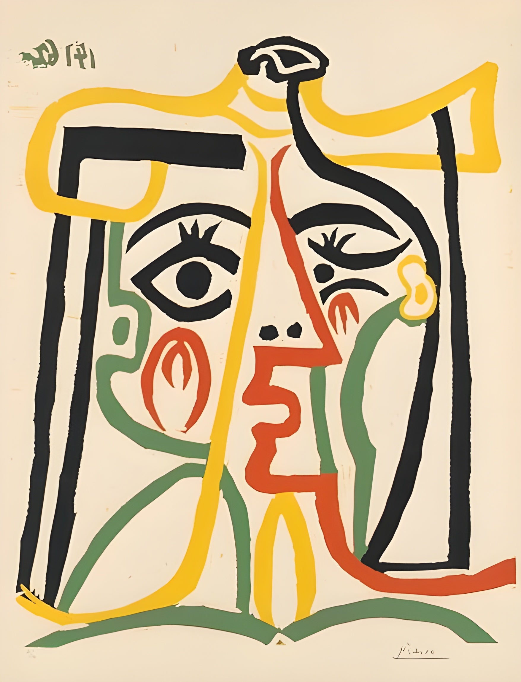 Picasso - Retrato de Jacqueline con Sombrero de Paja