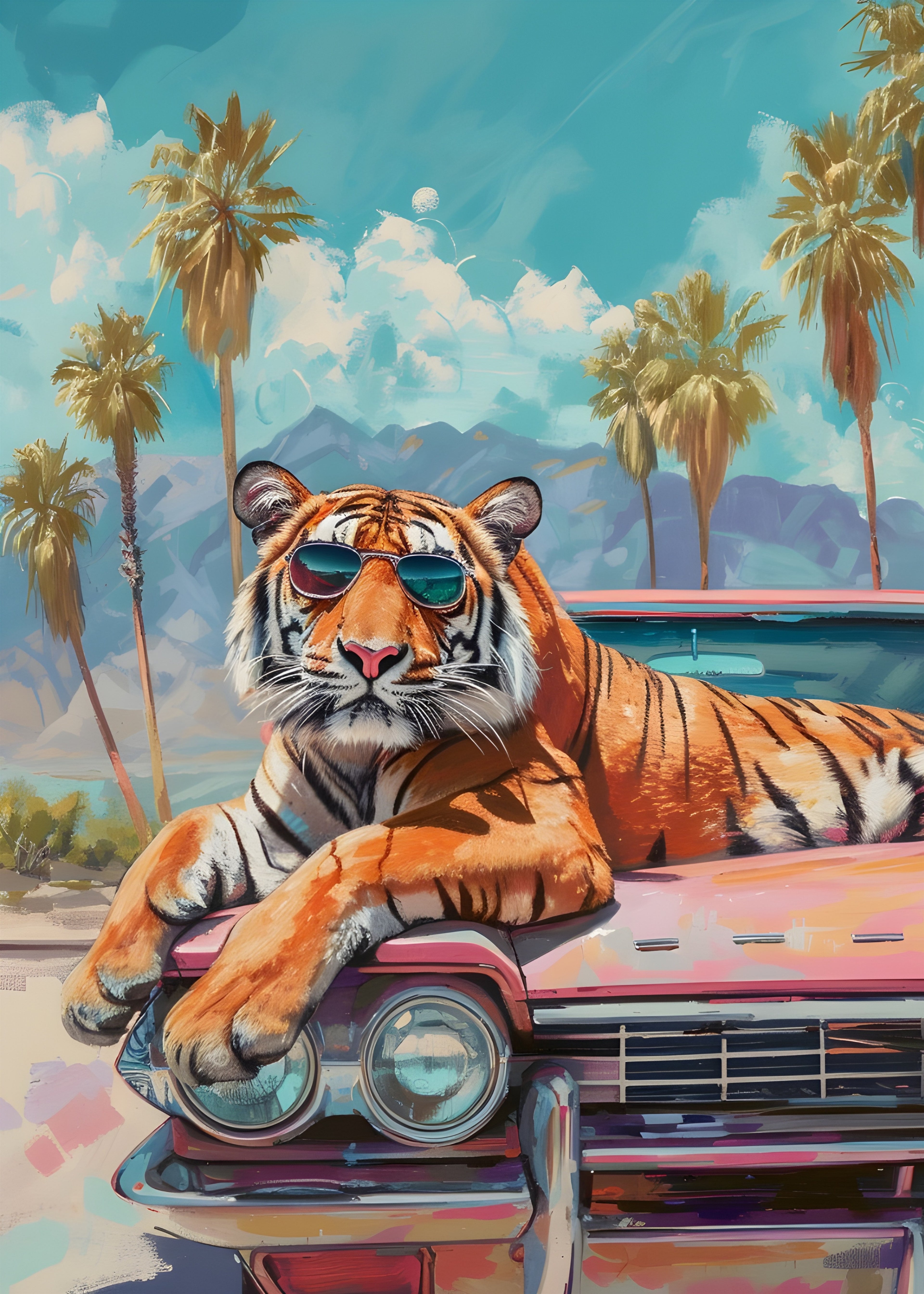 Tigre y auto