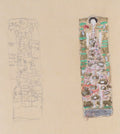 Gustav Klimt - Dos borradores para la hoja decorativa para Otto Wagner