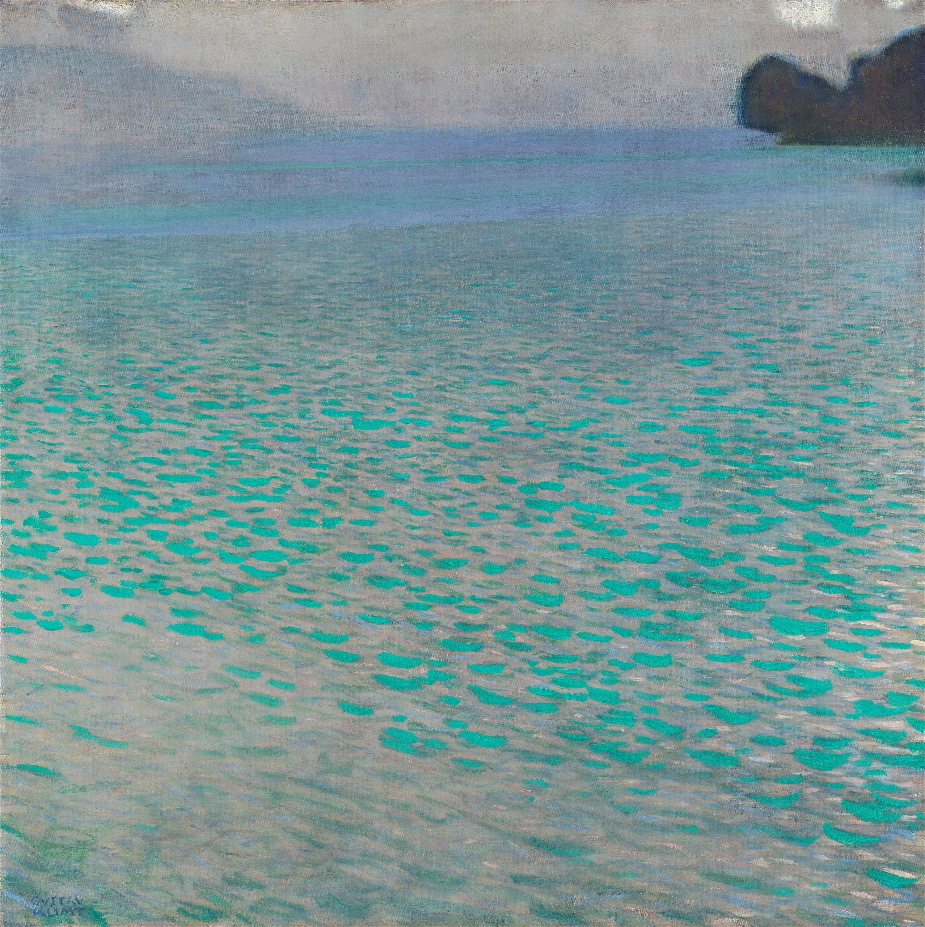 Gustav Klimt - Una isla en el lago Attersee